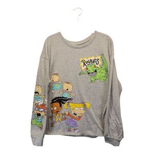 Rugrats Long Sleeve Shirt Women Grey Graphic Angelica Reptar Nickelodeon XXXL